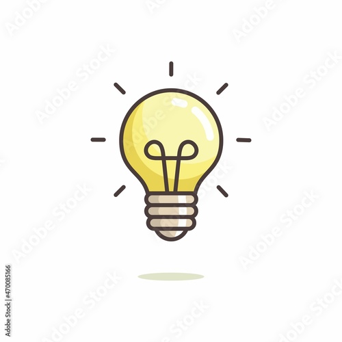 Illustration vector graphic of Lightbulb. Lightbulb minimalist style isolated on a white background. The illustration is Suitable for Web Landing Page, Banner, flyers, stickers, Card, etc.