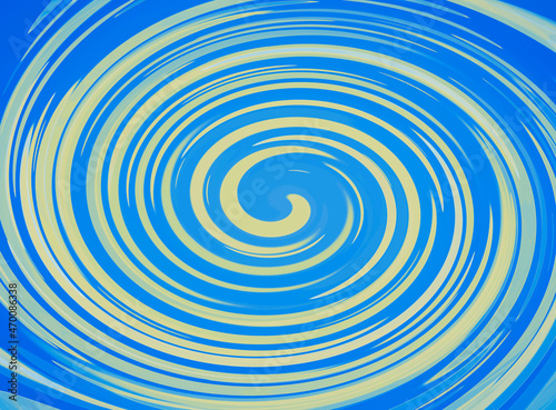 Abstract yellow and blue spiral background.