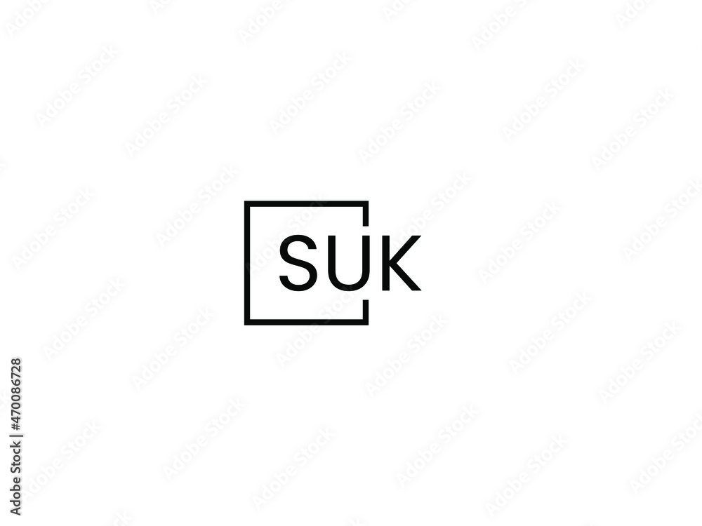 SUK letter initial logo design vector illustration SUK letter initial logo design vector illustration