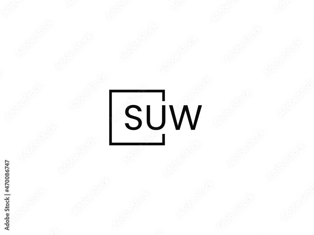 SUW letter initial logo design vector illustration SUW letter initial logo design vector illustration