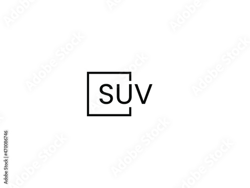 SUV letter initial logo design vector illustration