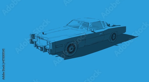фотографія Classic car 3D model render