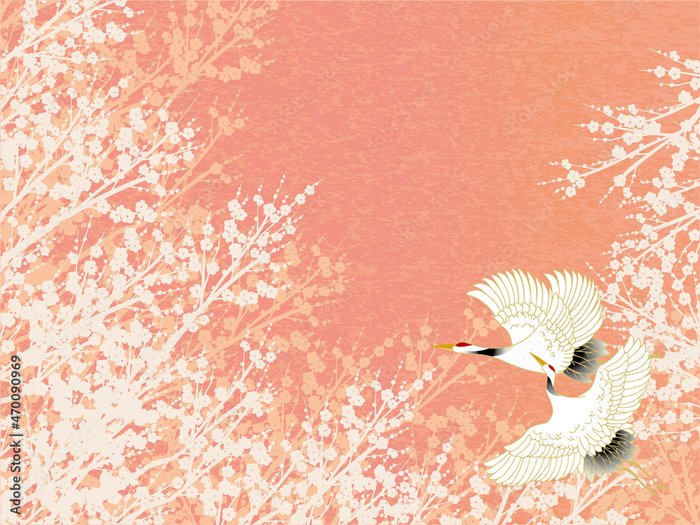 鶴のいる美しい和柄 Stock Vector | Adobe Stock