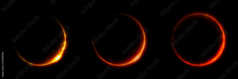 Obraz premium Eclipse total del sol y la tierra. Horizonte de sucesos. Luna nueva y luna llena tapando el mundo. Rendering 3D