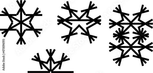 Wallpaper Mural Set of scandinavian snowflake elements and patterns Torontodigital.ca
