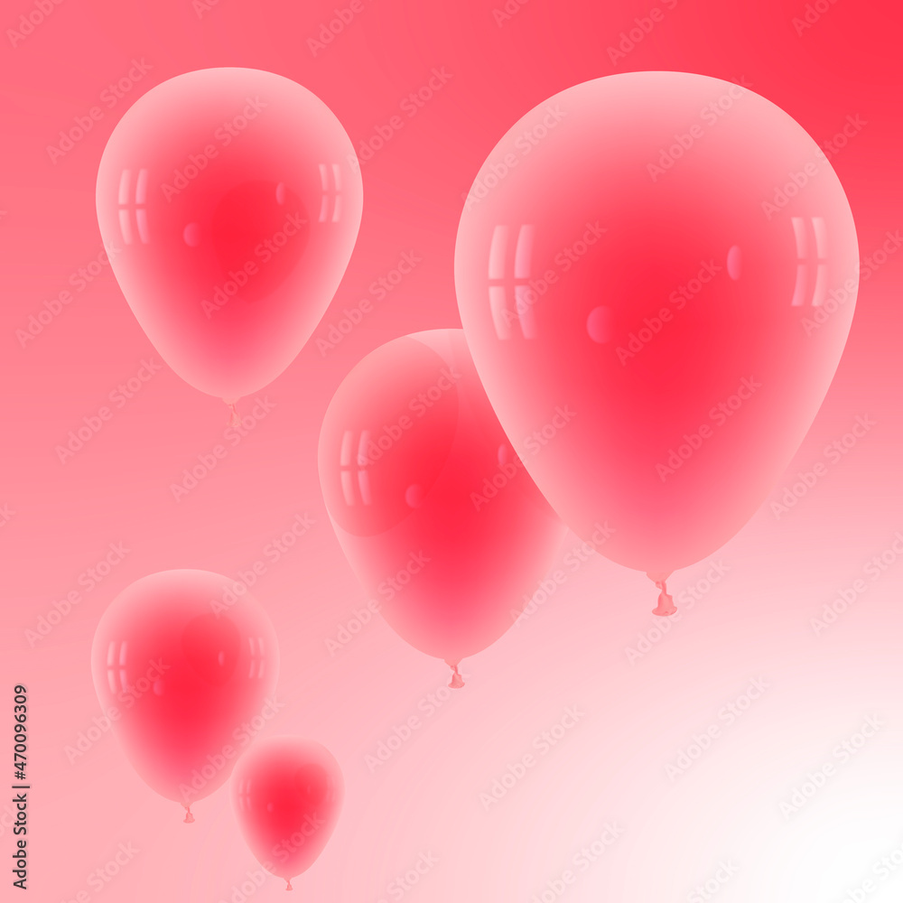 red balloons isolated on white
