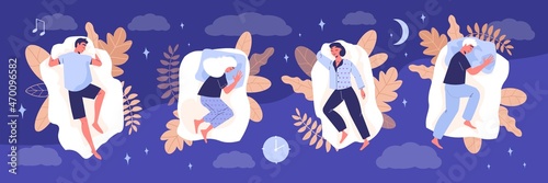 Healthy Sleep Poses Composition