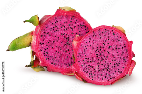 Dragon fruit two halves one behind the other © cipariss