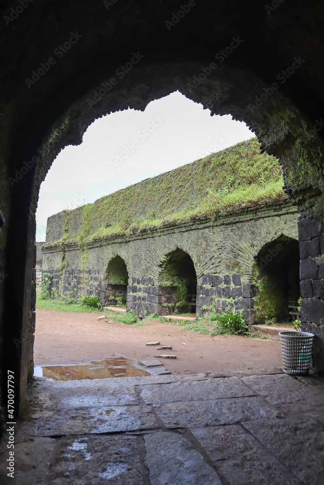 A Portrait picture of the historical Manjarabad fort of the Islam ruler Tipu sultan in Sakleshpur in Karnataka, India.
