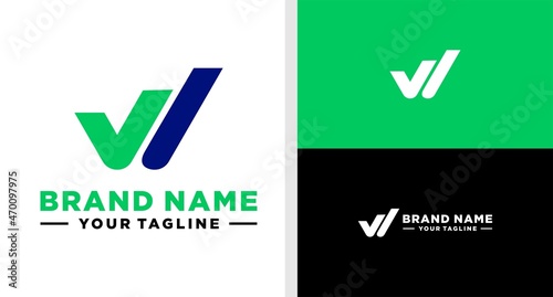 LETTER W LOGO TICK FINANCE EDITABLE