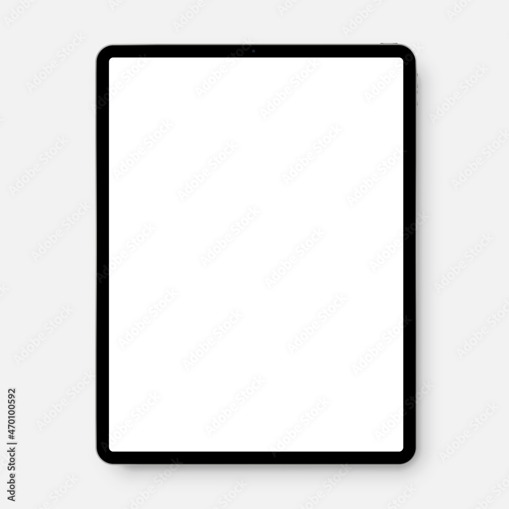 tablet computer with blank white screen isolated on white background tablet computer with blank white screen isolated on white background