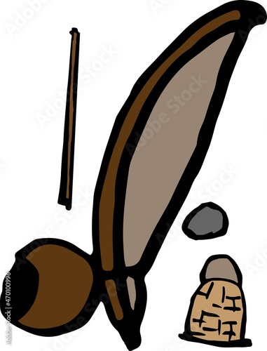 capoeira berimbau brasil music instrument vector set