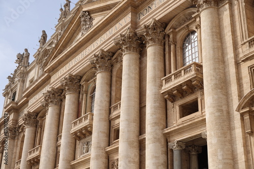 Detail of the external facade of St. Peter's Basilica, Rome, Italy