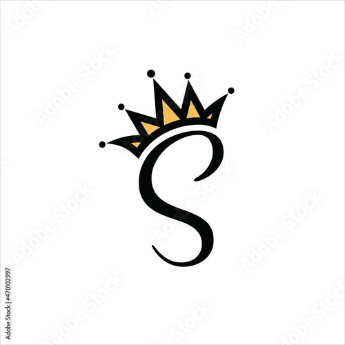 initials s logo vector template crown