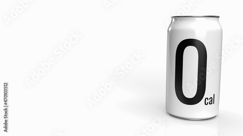 Bilde på lerret The soft drink can 0 kcal on white background  for health and sci concept 3d ren