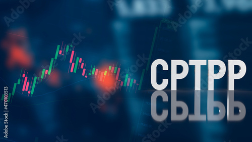The  cptpp text on chart background for business concept 3d rendering photo