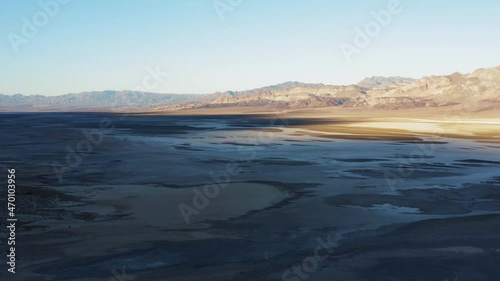 Aerial panoramic view of Emigrant Canyan, Devil's Middle Basin and capturing its surreal beauty. Drone view of a valley in California. photo