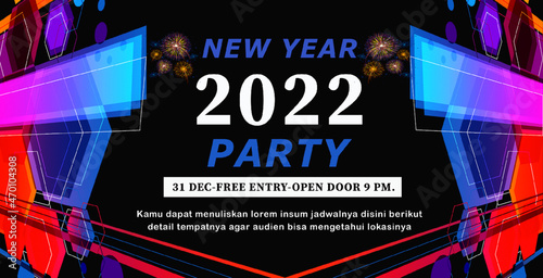 New Year Party 2022 -  black elegant backgroundfor new year party 2022 photo