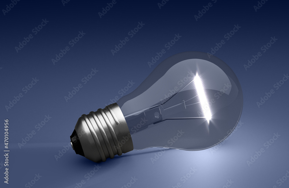 old glowing light bulb in front of background - 3D Illustration old glowing light bulb in front of background - 3D Illustration