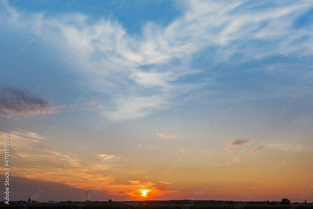 sunset background. fluffy clouds of Heaven sunset background. fluffy clouds of Heaven