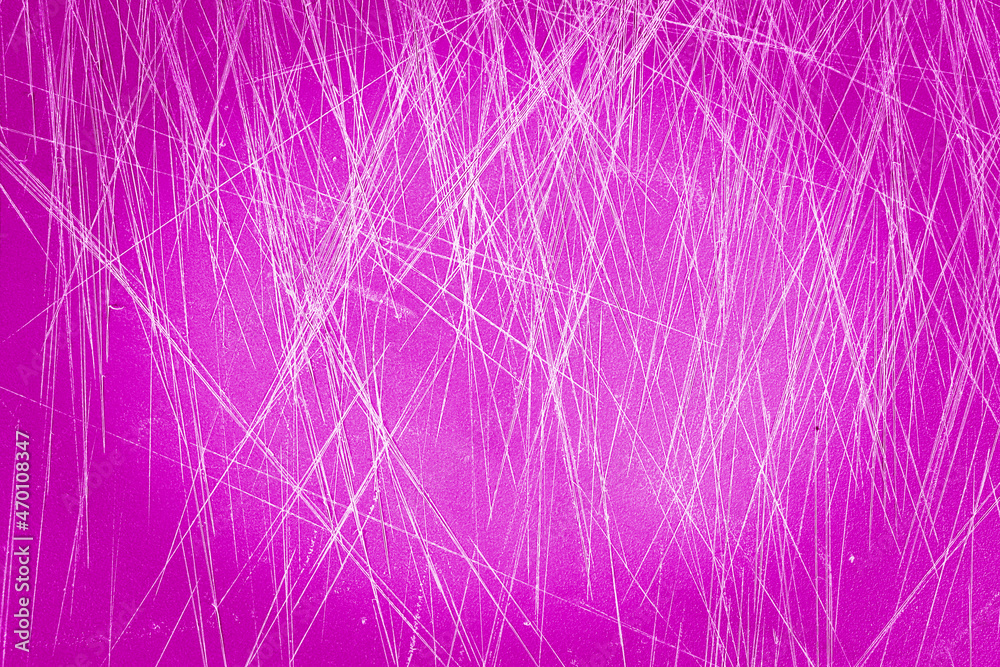 Fototapeta premium Pink, plastic, grained cutting board with a lot of scratches as background or texture.