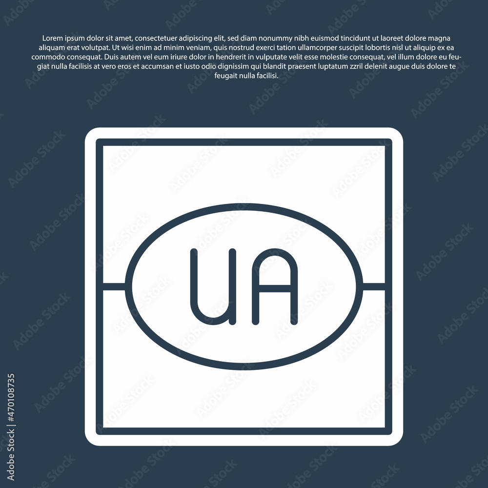Blue line National flag of Ukraine icon isolated on blue background. Vector Blue line National flag of Ukraine icon isolated on blue background. Vector