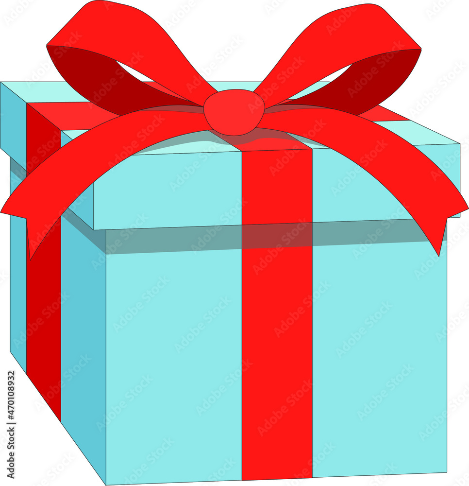 Wrapped gift present with ribbon Wrapped gift present with ribbon