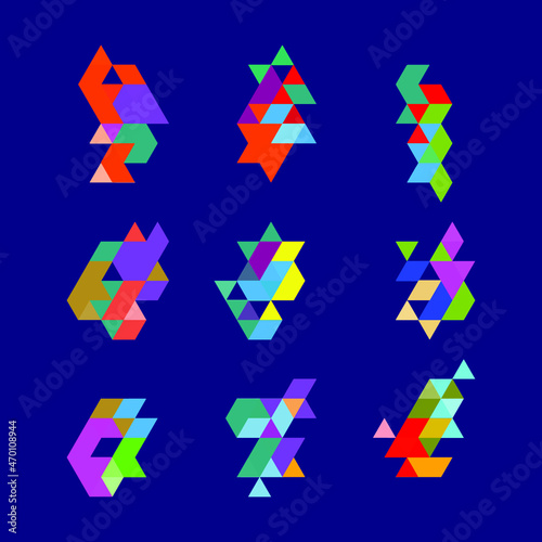 Abstract decorative triangle elements.