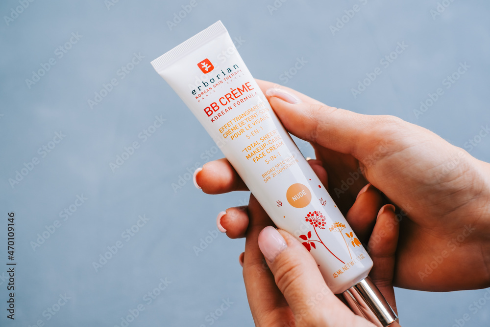 Erborian nude bb cream, korean cosmetic, face care. Rostov-on-Don, Russia.  1 September 2021 Stock Photo | Adobe Stock