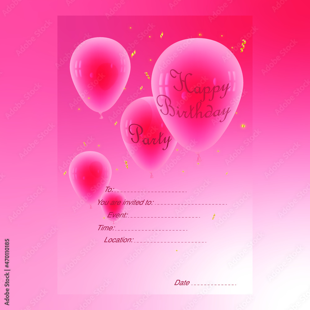 background with balloons. birthday invitation background with balloons. birthday invitation