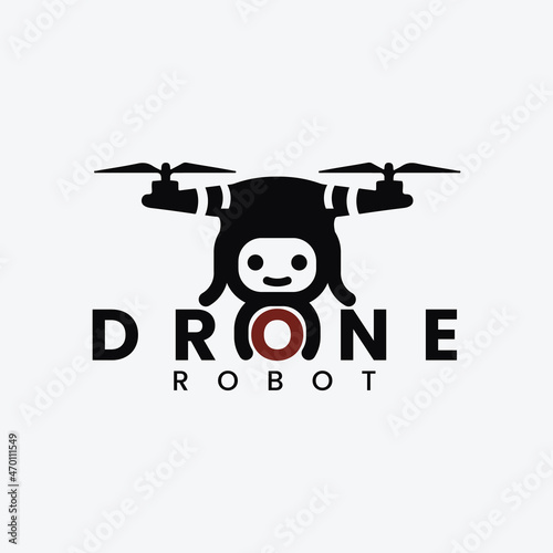 Robot drone logo vector, suitable for Photography, service, youtube channel or related to robot drone.