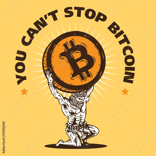 Atlas God Holding Up Bitcoin
