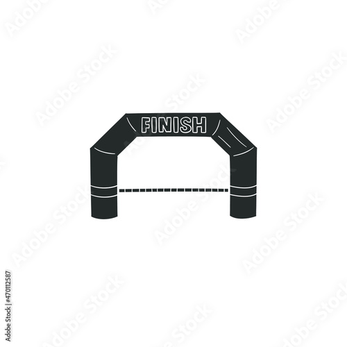 Finish Line Icon Silhouette Illustration. Winner Vector Graphic Pictogram Symbol Clip Art. Doodle Sketch Black Sign.
