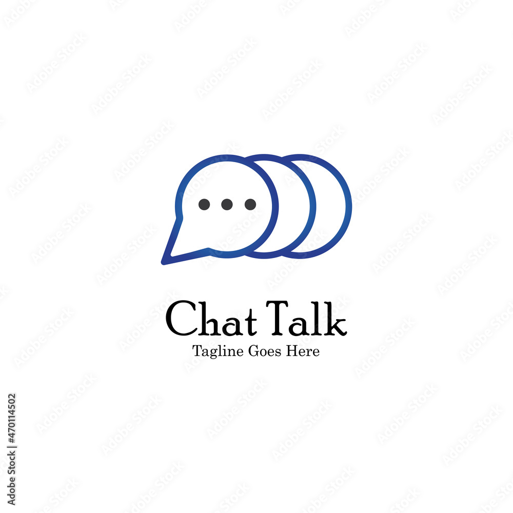 Naklejka premium Abstract chat app logo design. Icon chat Dialogue and discussion vector illustration