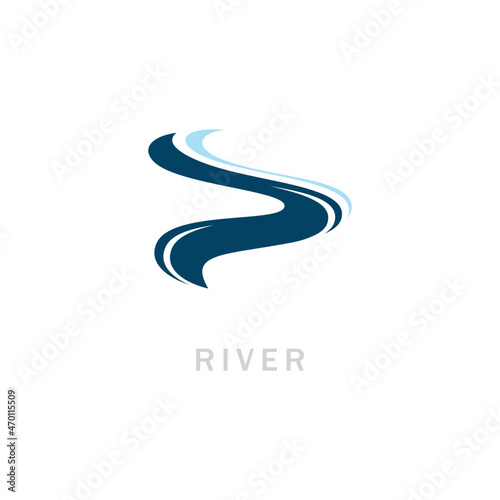 Fotografie, Tablou River logo vector icon illustration design