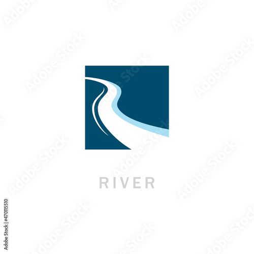Tablou canvas River logo vector icon illustration design