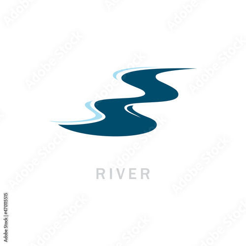 Photo River logo vector icon illustration design