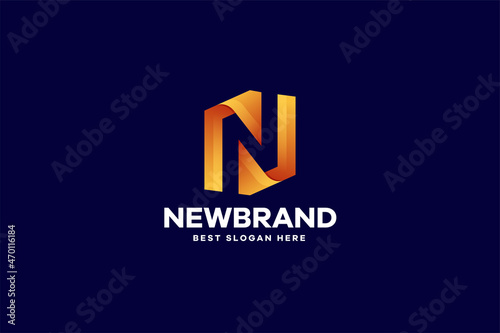 Abstract Letter N Logo