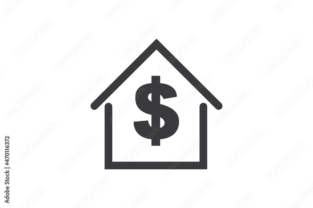 Home house buying or real estate investment flat vector icon on white background for website, application, printing, document, poster design, etc. vector EPS10 Home house buying or real estate investment flat vector icon on white background for website, application, printing, document, poster design, etc. vector EPS10