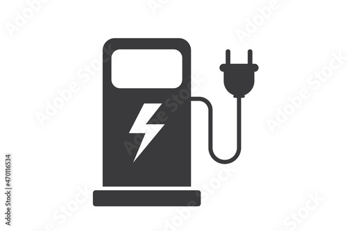 electric vehicle charging station for EV charge point for electric vehicles on white background for website, application, printing, document, poster design, etc. vector EPS10