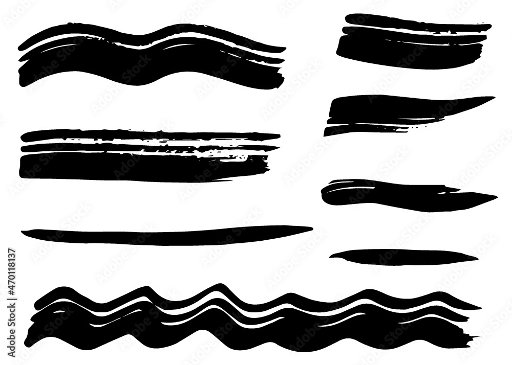 Grunge vector dry brush strokes set. Isolated on white background. Hand drawn collection Grunge vector dry brush strokes set. Isolated on white background. Hand drawn collection