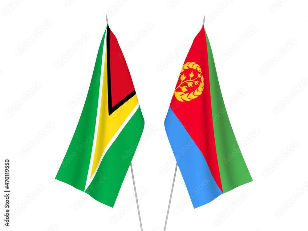 Co-operative Republic of Guyana and Eritrea flags Co-operative Republic of Guyana and Eritrea flags
