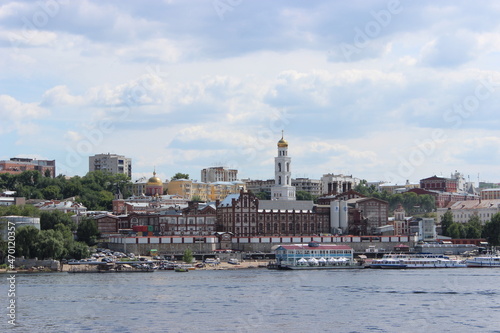 Samara city - view from a motor ship sailing on the Volga River © Mikhail