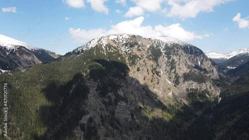 Aerial view of Rila Mountain near Kirilova Polyana (Cyril meadow ), Kyustendil region, Bulgaria
