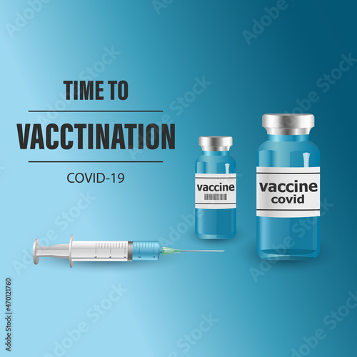 Coronavirus vaccine. covid-19 coronavirus vaccination with realistic 3d vaccine bottle and hand with surgical gloves for covid19 immunization treatment