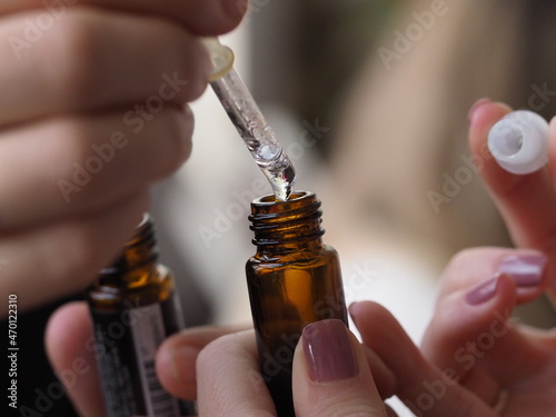 belarus,minsk,2021.therapeutic grade essential oils at a health lecture photo