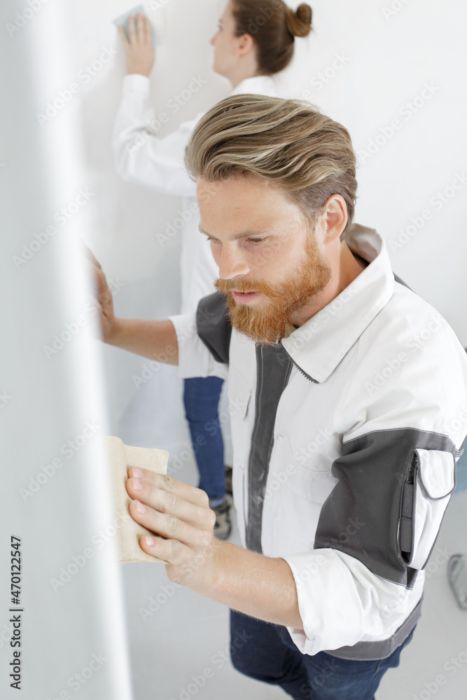 Fototapeta premium sanding walls for finishing works