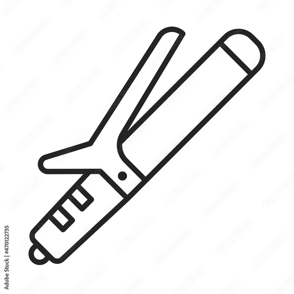 Icon of a hair curler vector isolated. Professional hairdresser tool, beauty salon symbol. Device for hair curling. Icon of a hair curler vector isolated. Professional hairdresser tool, beauty salon symbol. Device for hair curling.