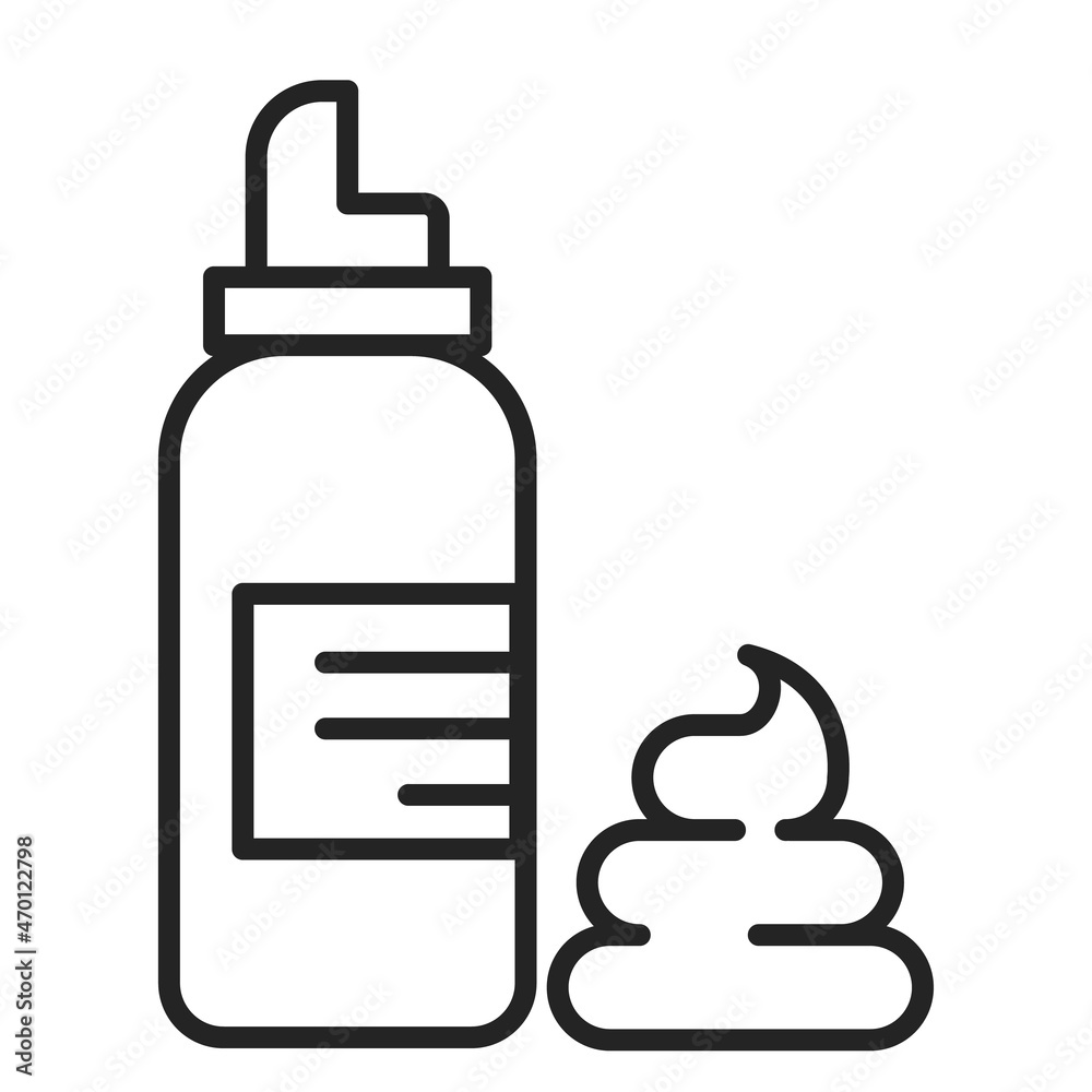Icon of a hair mousse vector isolated. Professional cosmetic for hair. Symbol of a beauty product, hairdresser equipment. Hair moisturizer. Icon of a hair mousse vector isolated. Professional cosmetic for hair. Symbol of a beauty product, hairdresser equipment. Hair moisturizer.