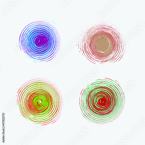 Vector spiral element. Decorative circle design.